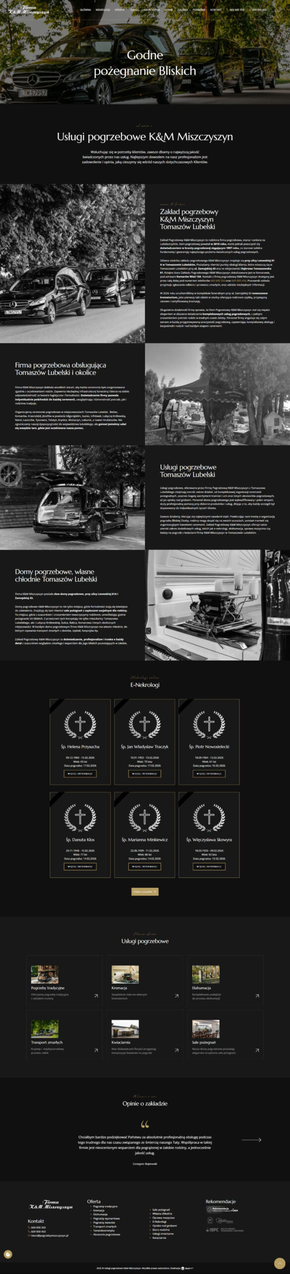 Usługi pogrzebowe Miszczyszyn Zakład pogrzebowy Tomaszów Lubelski